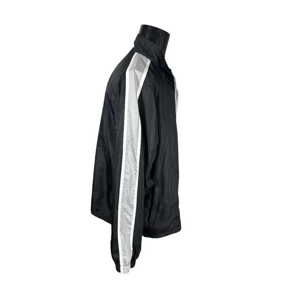 Vintage Starter Black White Stripe Zip Up Track Jacket Men’s XL 46/48 Mesh Lined - Picture 4 of 7